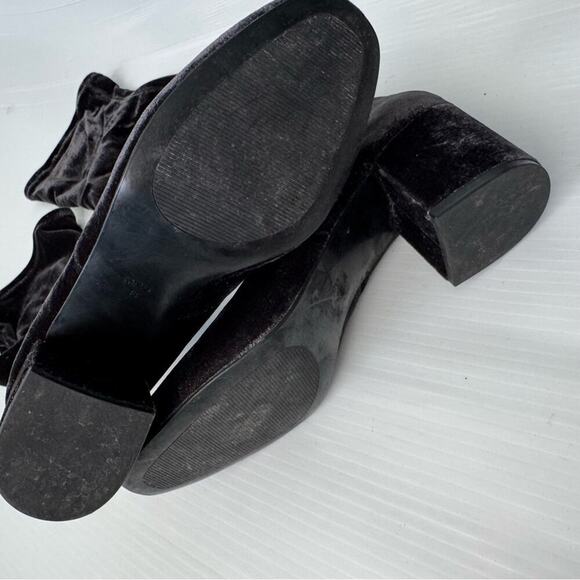 MNG by Mango black velvet over the knee heeled boots size 7.5 / 38 - Picture 8 of 13